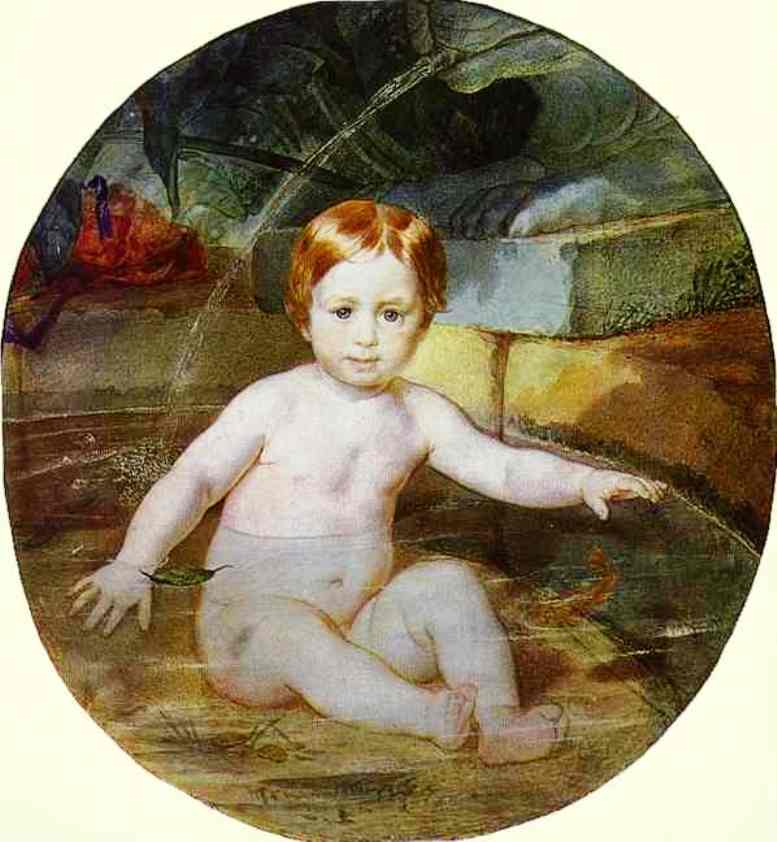 Child in a Swimming Pool Portrait of Prince A G Gagarin in Childhood 1829