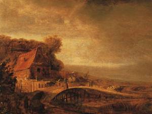 Landscape With A Farm And A Bridge