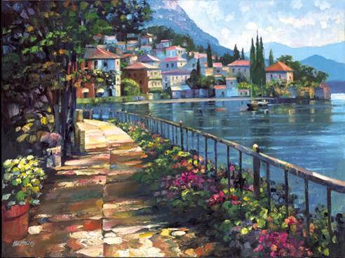 paintings of mediterranean villages