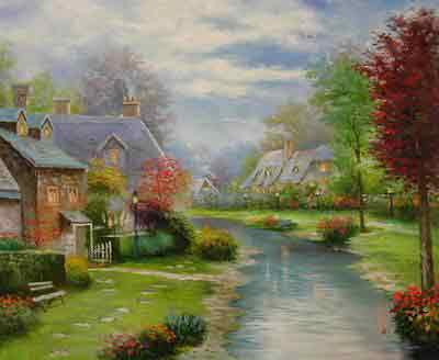 Cottages oil painting Cottages painting Cottages oil painting Cottages