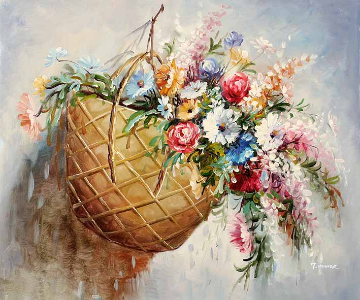 flower basket painting
