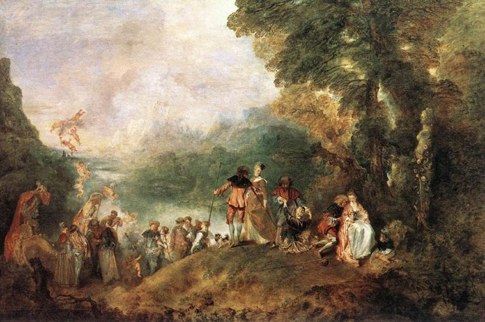 Oil Painting Reproduction of Watteau- The Embarkation for Cythera