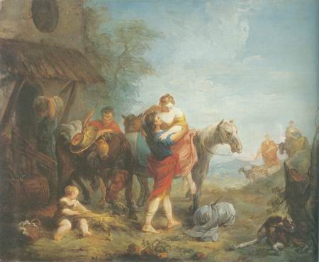 unloading painting, a Francois Boucher paintings reproduction, we never sell unloading poster