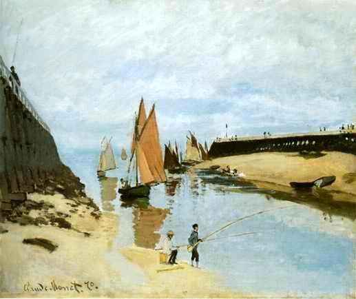 Entrance to the Port of Trouville,1870 painting, a Claude Monet paintings reproduction, we never