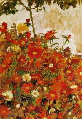 Field of Flowers painting, a Egon Schiele paintings reproduction, we never sell Field of Flowers