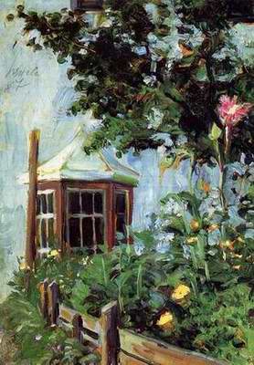 House with a Bay Window in the Garden painting