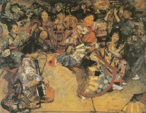 Japanese Dancing Girls painting, a Edward Atkinson Hornel paintings reproduction, we never sell