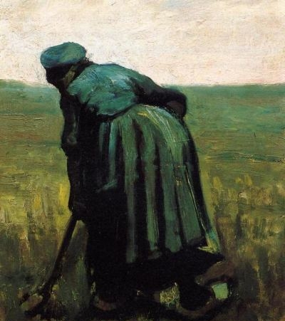 Peasant Woman Digging - Oil Painting Reproduction