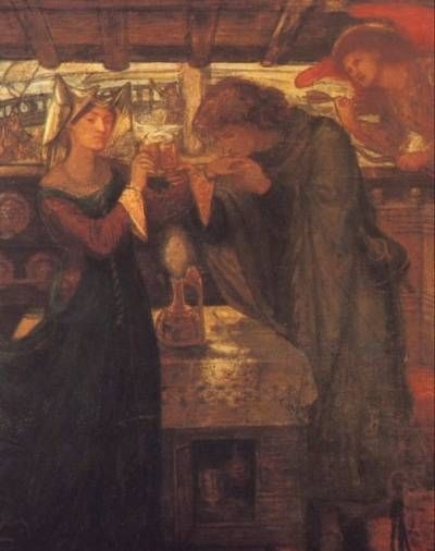 Tristram and Isolde Drinking the Love Potion - Oil Painting Reproduction