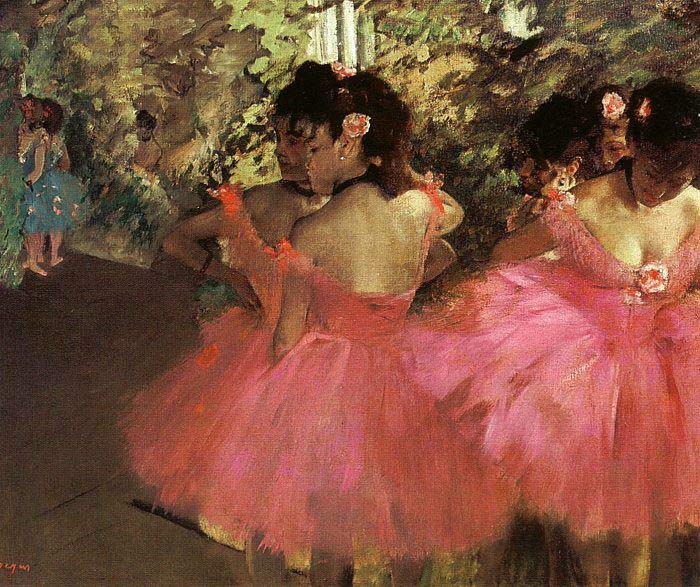 Degas Oil Painting Reproductions - Dancers in Pink