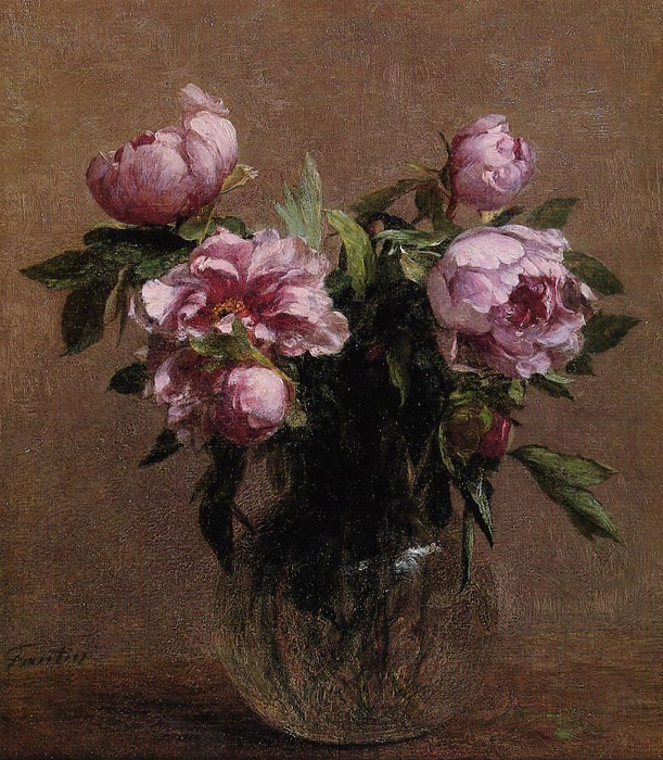 Oil Painting Reproduction of Fantin- Latour- Vase of Peonies