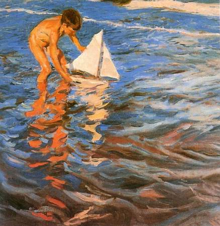 sail boat painting, a Joaquin Sorolla Bastida paintings reproduction, we never sell sail boat poster