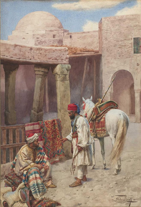 Oil Painting Reproduction of Rosati - The Carpet Seller