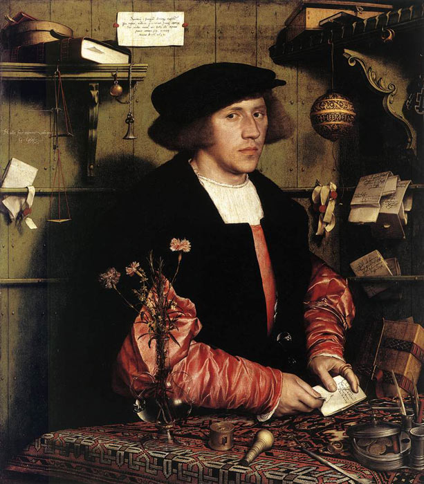 Oil Painting Reproduction of Holbein - Portrait of the Merchant Georg Gisze