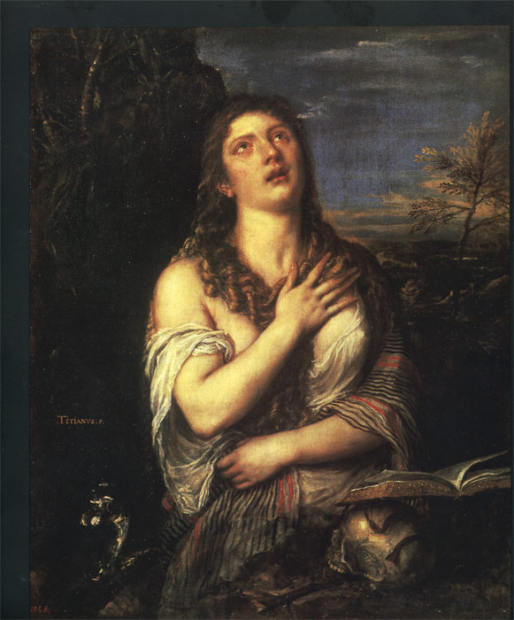 Oil Painting Reproduction of Titian- Penitent Magdalene