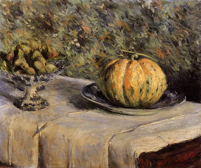 Oil Painting Reproduction of Caillebotte- Melon and Bowl of Figs