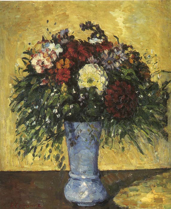 Oil Painting Reproduction of Cezanne- Bouquet in a Blue Vase