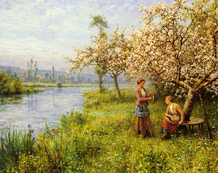 Oil Painting Reproduction of Knight- Women After Fishing on a Summers Day
