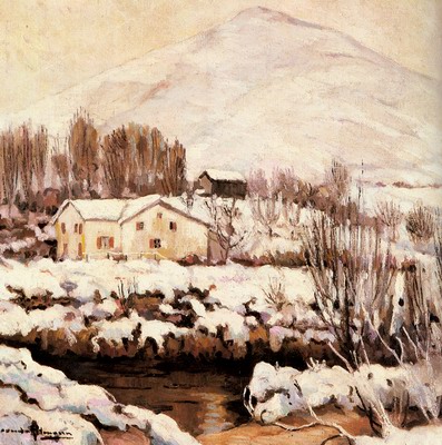 Cottages In A Snowy Landscape