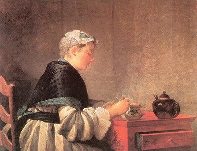 Lady taking tea