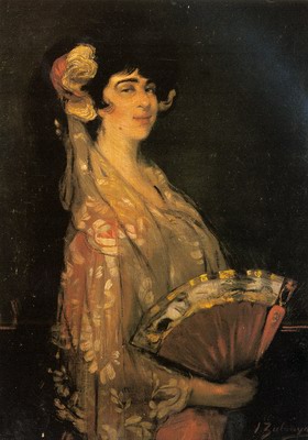 An Elegant Lady Fanning Herself