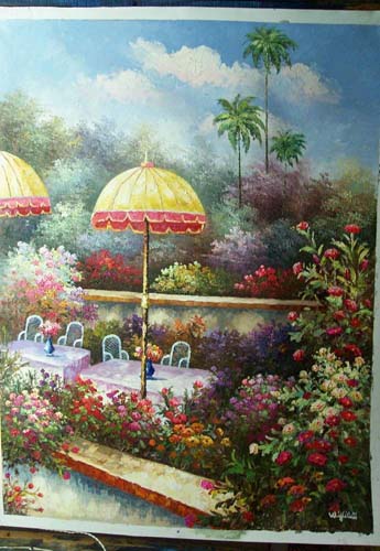 Flower Garden Oil Painting flowers oil painting Summer Garden Garden oil painti