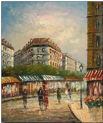 Paris Street oil painting