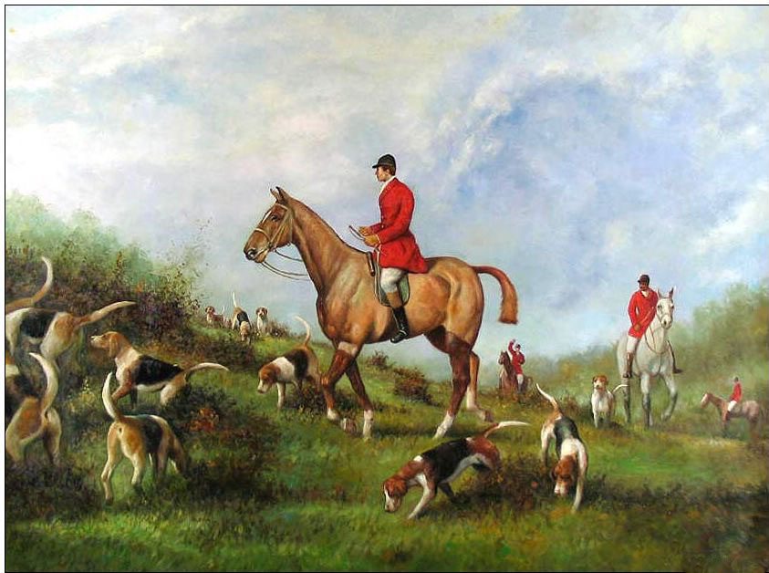 Hunting oil painting