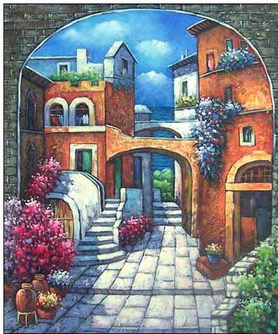 Mediterranean oil painting