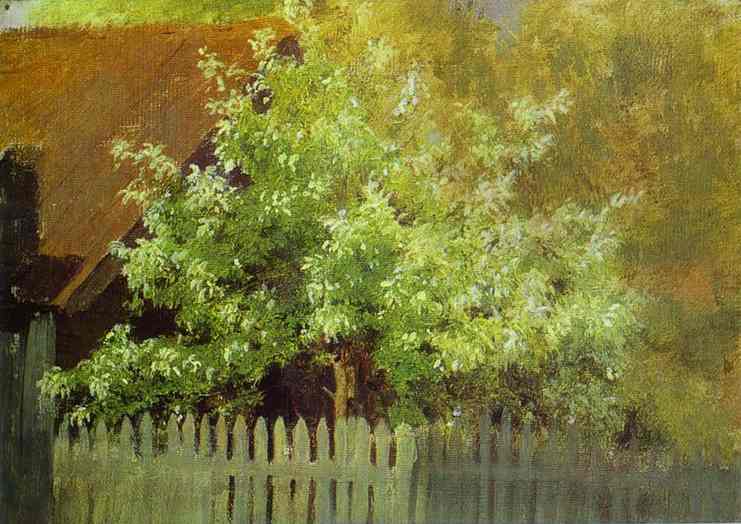 Oil painting:Bird-Cherry Tree. Early 1880