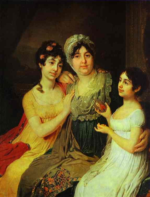 Oil painting:Portrait of Countess A. I. Bezborodko with Her Daughters. 1803