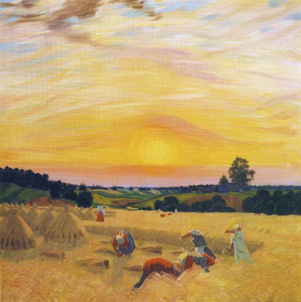 Oil painting: Harvest. 1914