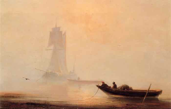 Oil painting for sale:Fishing Boats In A Harbor, 1854