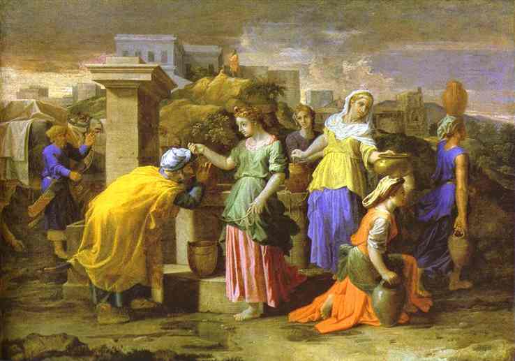 Oil painting:Eliezer Meets Rebecca. 1659