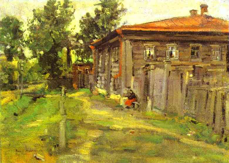 Oil painting: A Street in Pereslavl. 1905