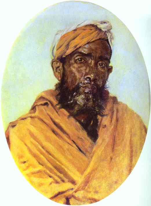 Oil painting:Moslem Servant. 1882