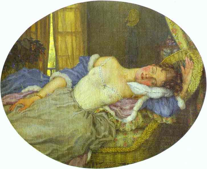 Oil painting:Young Woman Sleeping. 1922