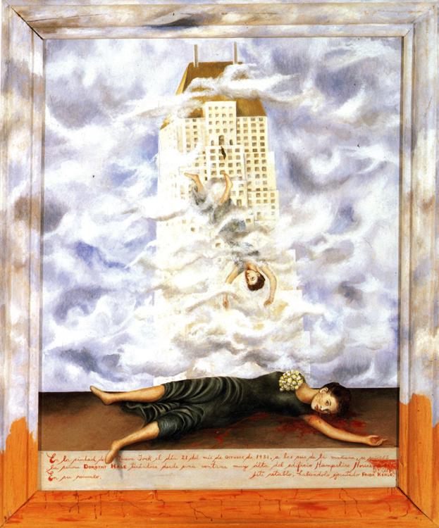 Oil painting:The Suicide of Dorothy Hale. 1939