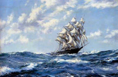 The Clipper Ship Blue Jacket On Choppy Seas