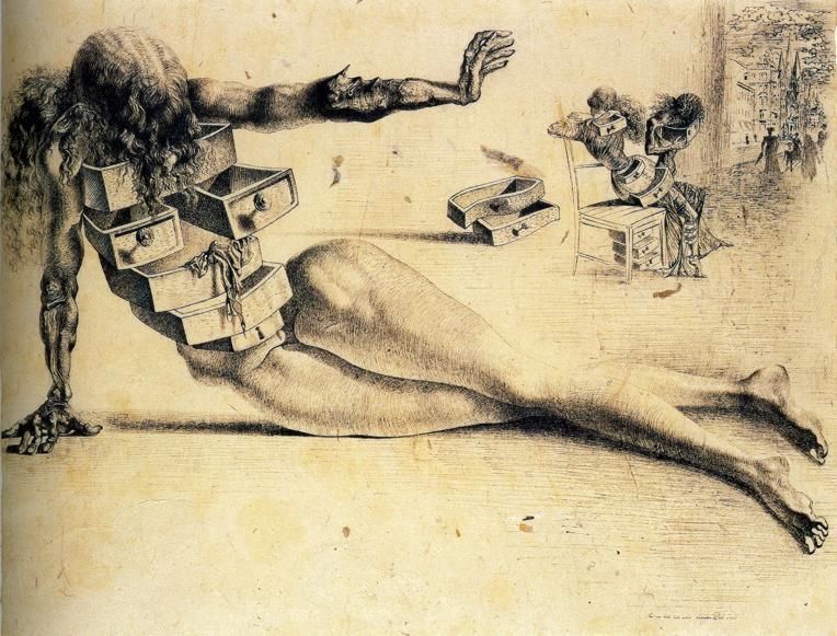 The City of Drawers. Study for The Anthropomorphic Cabinet. 1936