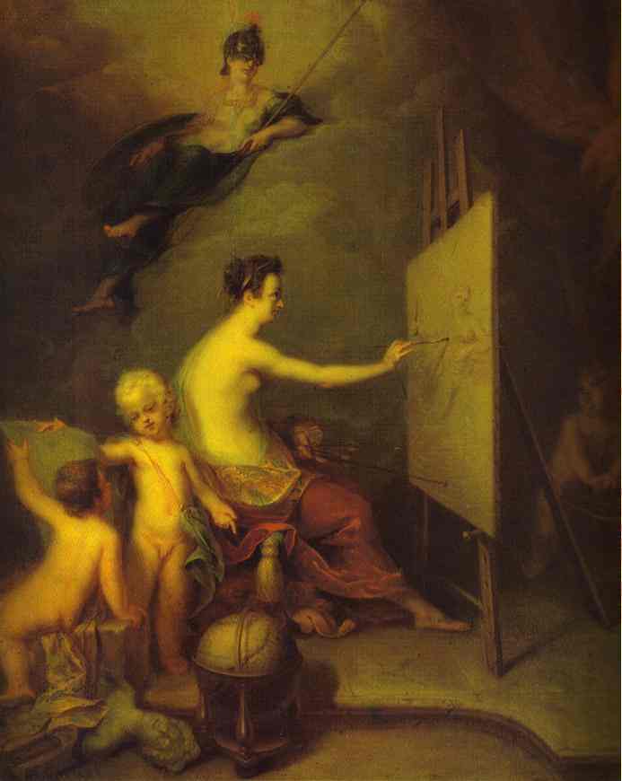 Oil painting:Allegory of Painting. 1725