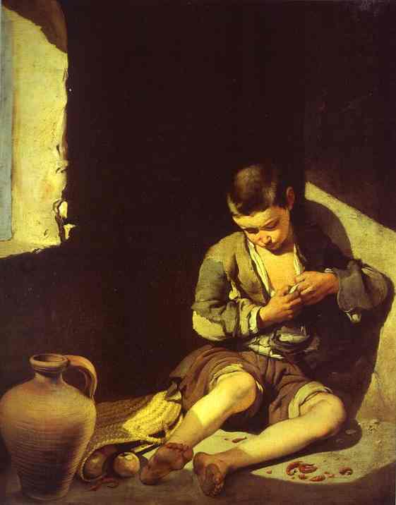 Oil painting:The Beggar Boy. c. 1650