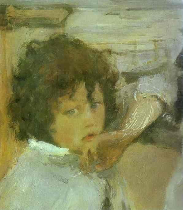 Oil painting:The Children. (Sasha Serov) Detail. 1899