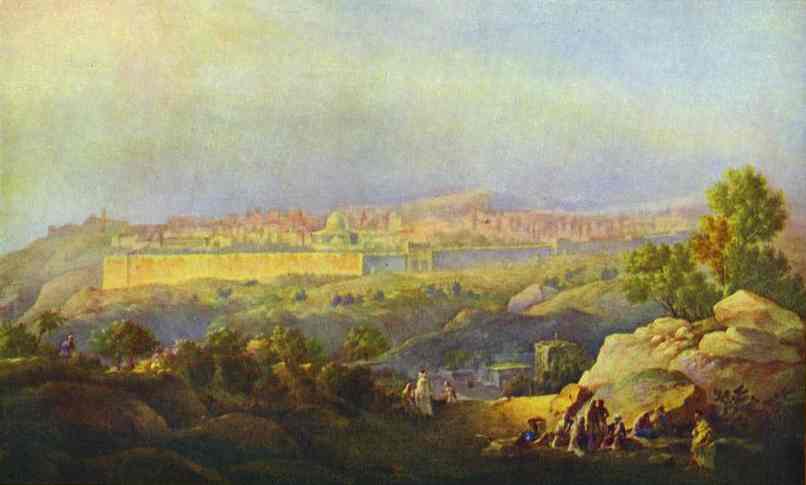 Oil painting:View of Jerusalem. 1836