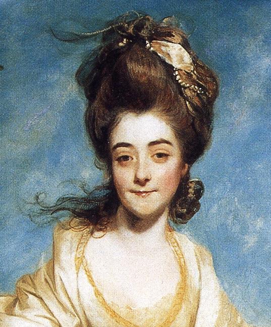 Oil painting:Diana Sackville. Detail. 1777