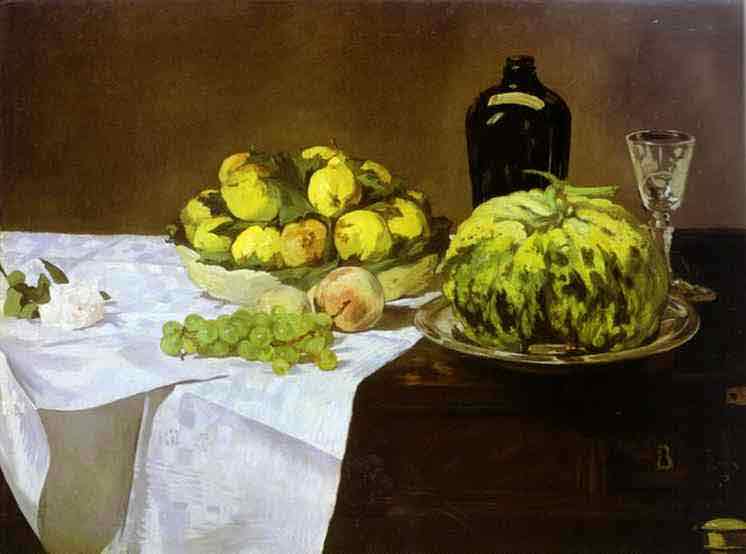 Still Life with Melon and Peaches. c.1866