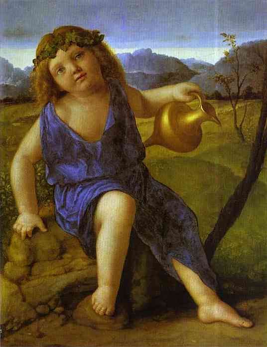 Oil painting:The Infant Bacchus. c. 1505