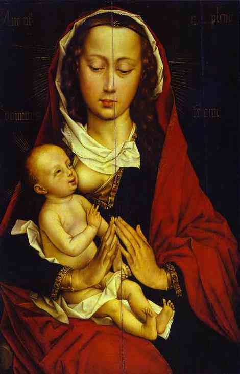 Oil painting:Madonna and Child. c.1460