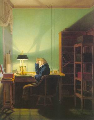 Man Reading by Lamplight 1814