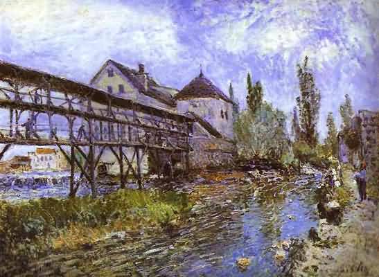 Alfred Sisley Provencher s Mill at Moret Oil Painting